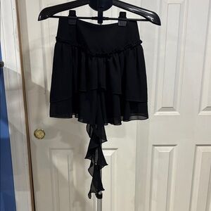 SHEIN Black Layered Mini Skirt